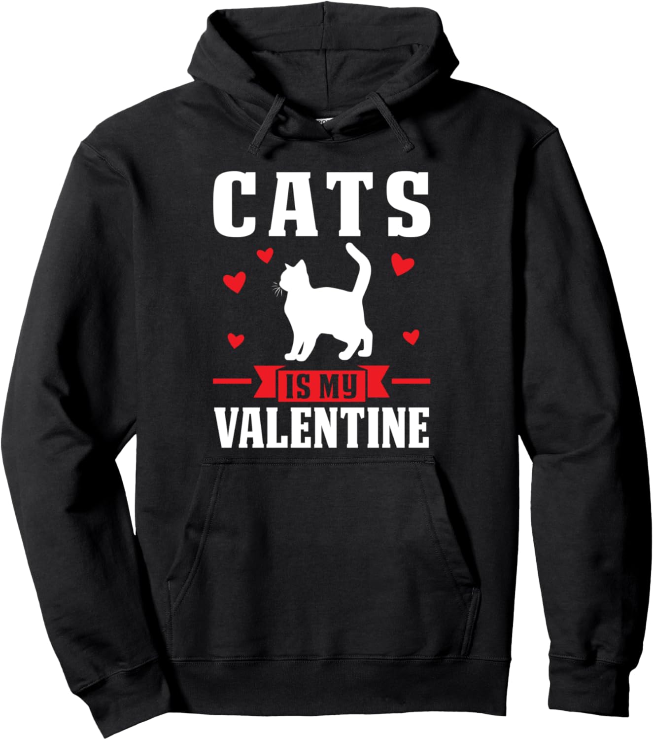 

Толстовка с надписью «Кот - мой Валентин» Valentine & Valentine Present Gift, черный
