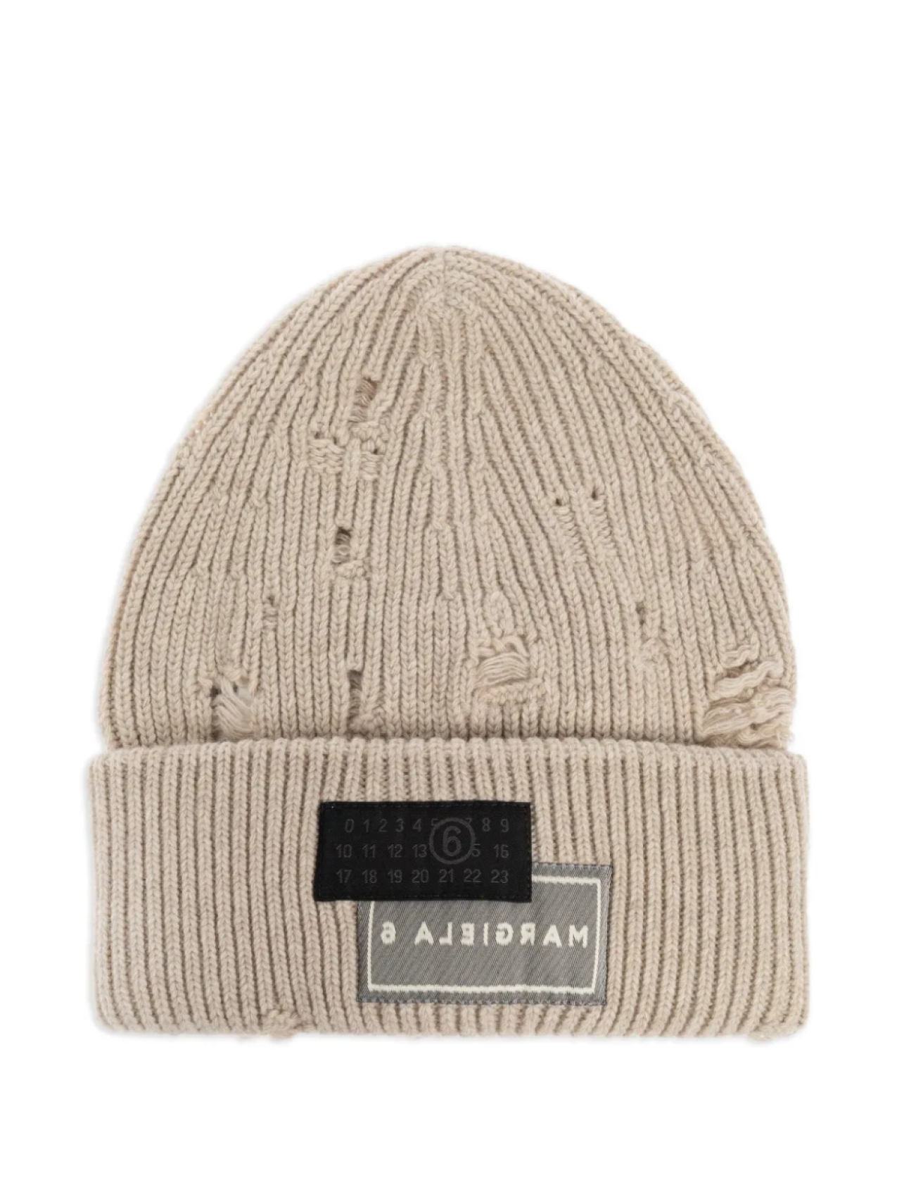 

Шапка в рубчик MM6 Maison Margiela, нейтральный