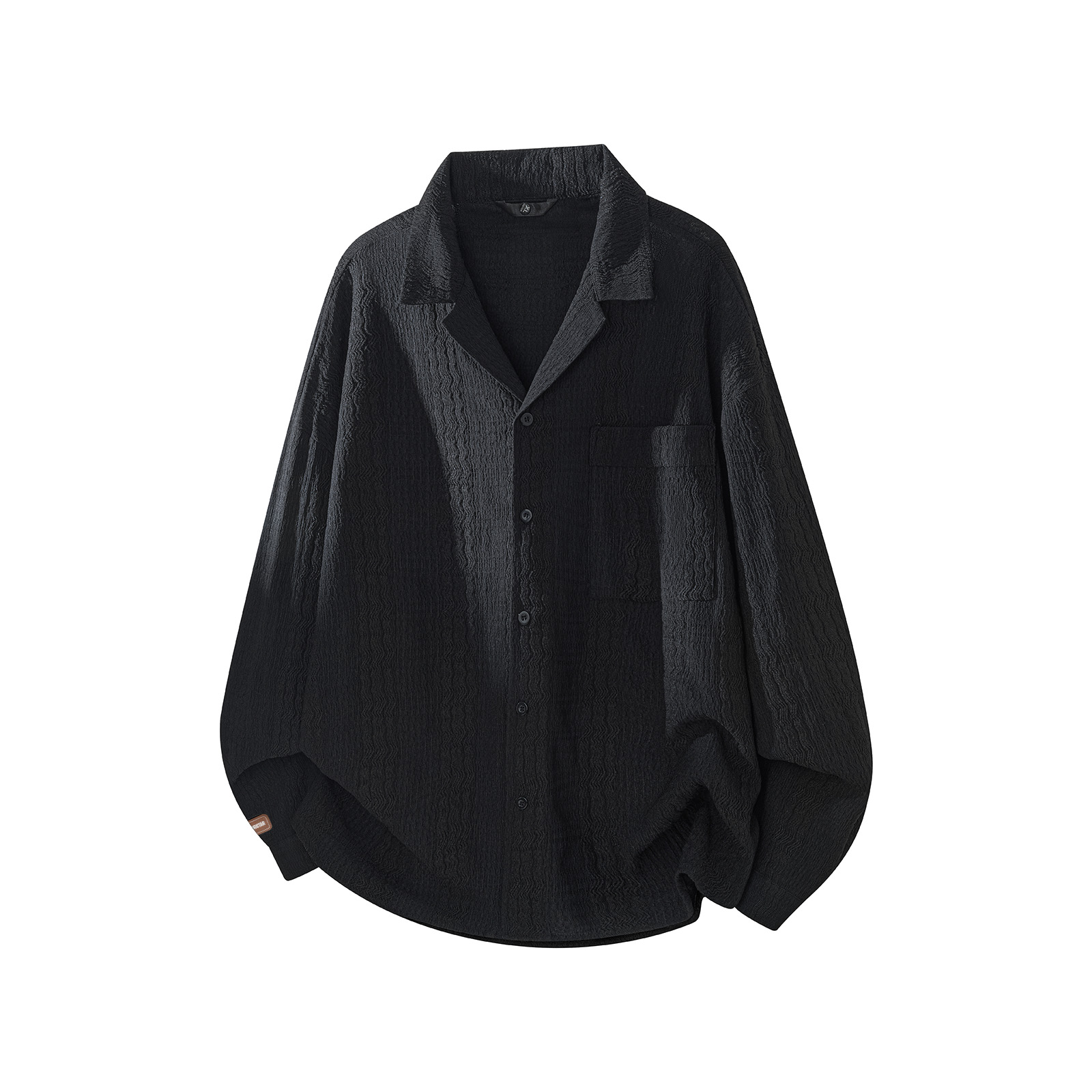 

Рубашка Unisex Lapel Moderate WARRIOR, черный[free diy badge]