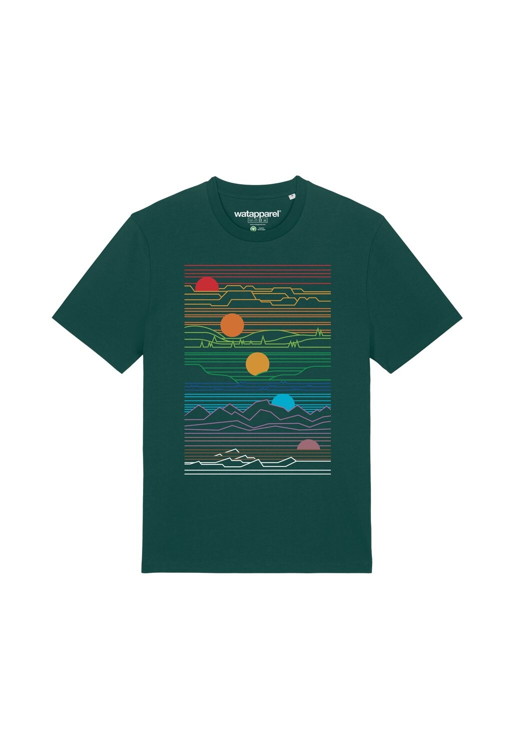 

Футболка с принтом SUN AND MOON watapparel, темно-зеленый