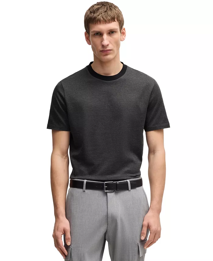 

Мужская футболка из мерсеризованного хлопка Regular-Fit Hugo Boss, синий