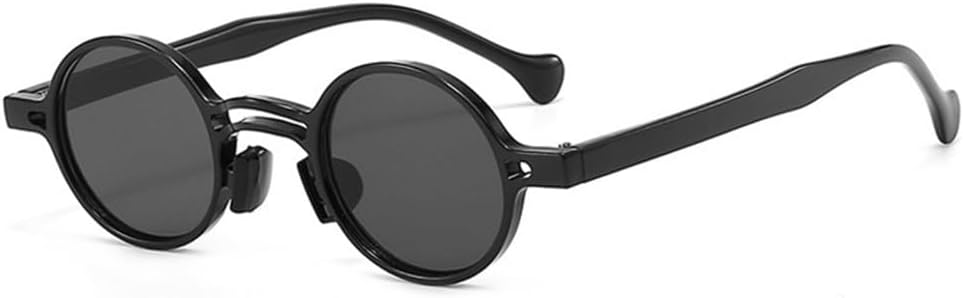 

Ретро маленькие круглые солнцезащитные очки с двойной перемычкой для женщин, прозрачные линзы, защита от УФ-излучения UV400, мужские солнцезащитные очки в стиле панк LANGSER, Black Grey