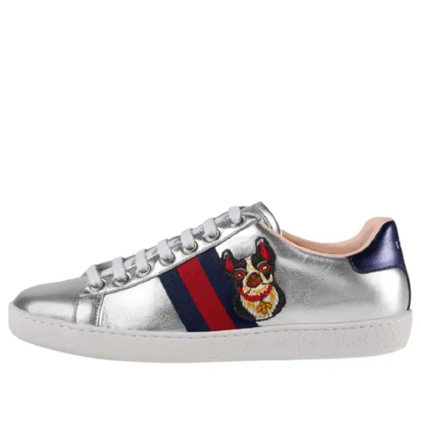 Кроссовки ace 'year of the dog - metallic silver' Gucci, серебряный