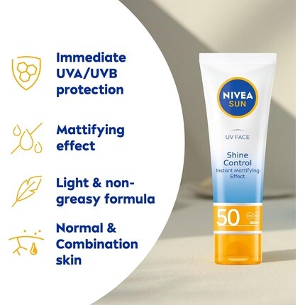 Nivea Солнцезащитный крем для лица с защитой от УФ-лучей Spf 50 50 мл для чувствительной кожи лица — фото 2