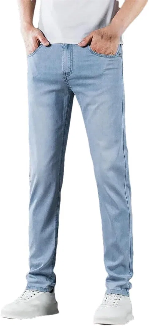 Джинсы, тонкие, Lyocell, Light Blue