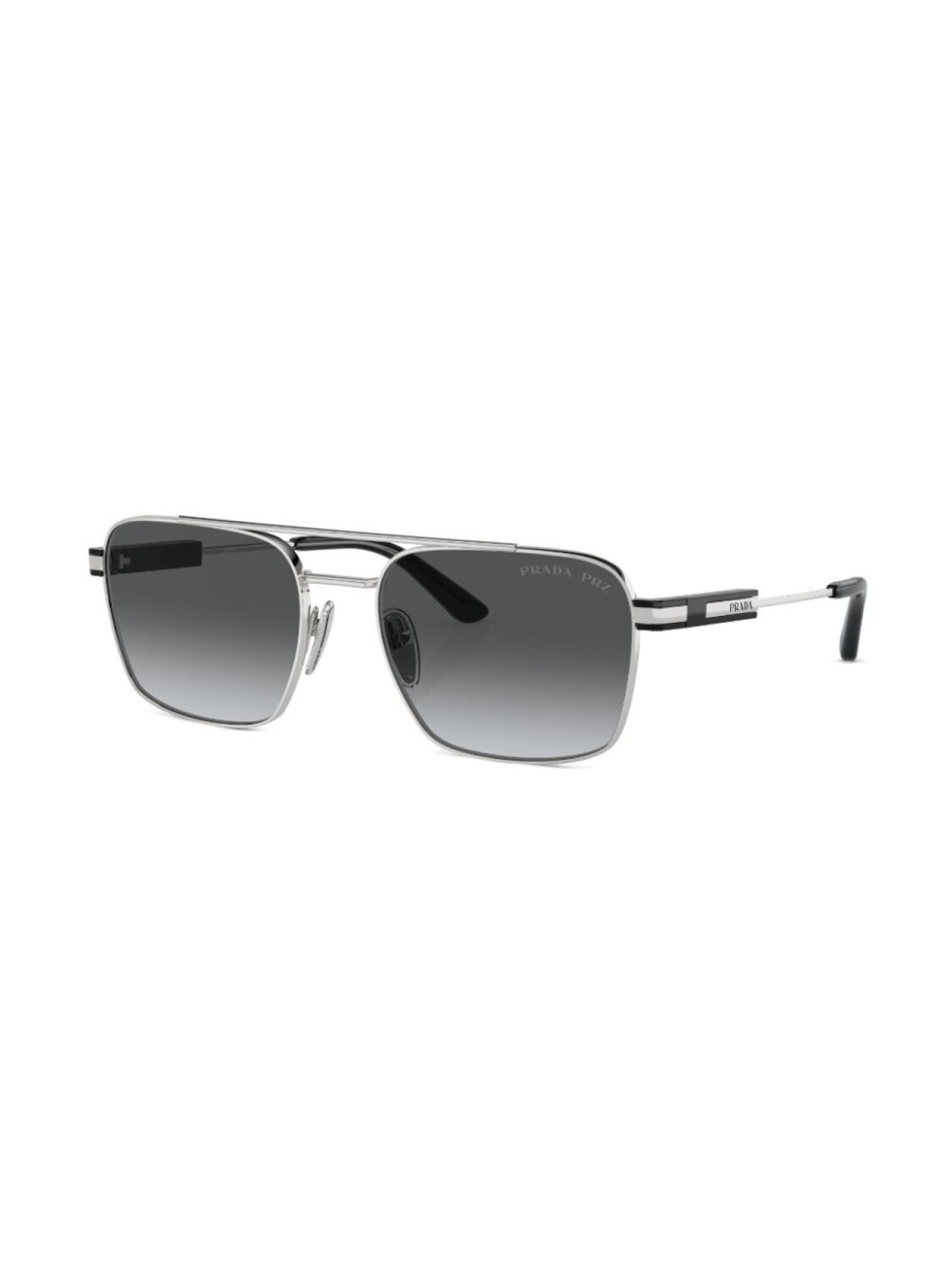 Prada Eyewear солнцезащитные очки в квадратной оправе, серебряный — фото 2