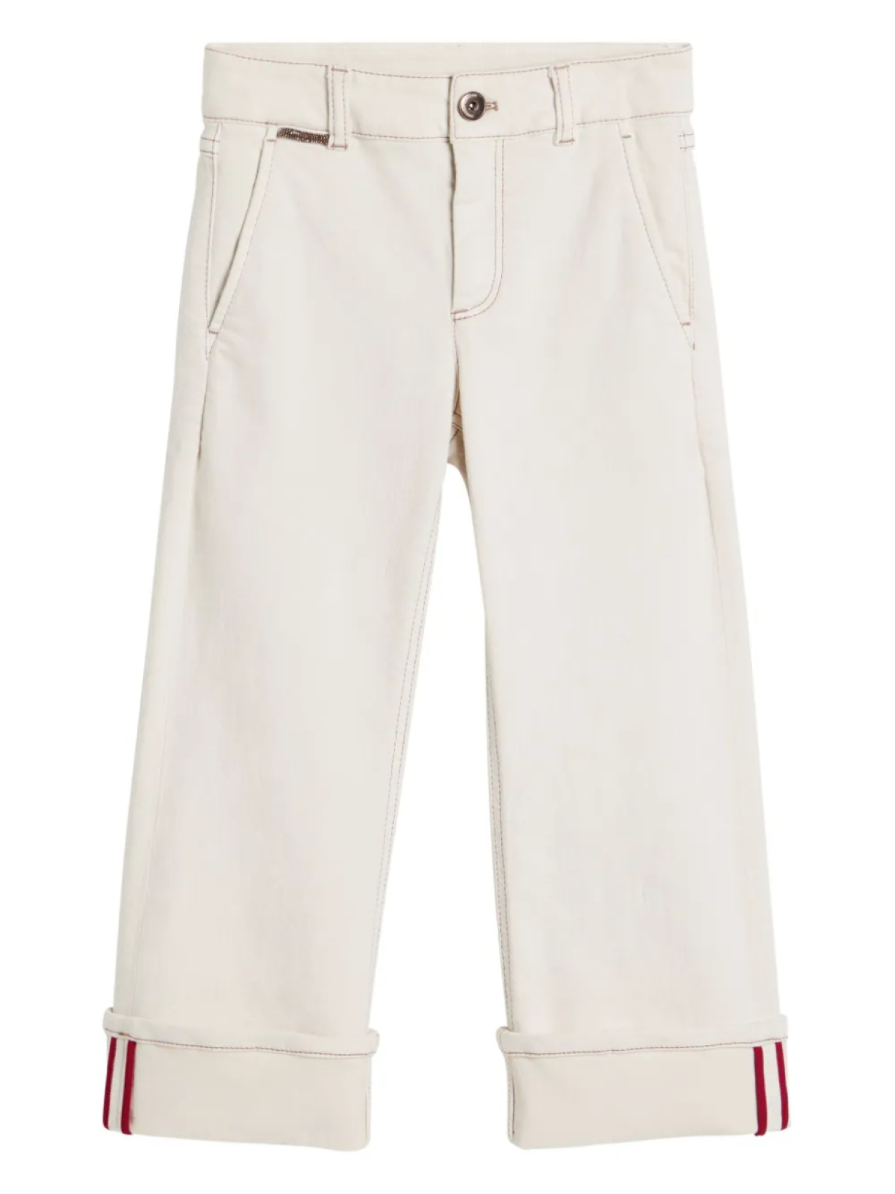

Brunello Cucinelli Kids декорированные джинсы Monili, белый