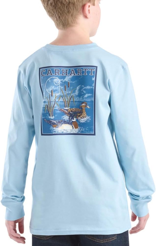 

Carhartt детская CA6767 футболка с длинным рукавом и карманом Duck - для мальчиков, Dream Blue, Синий, Carhartt детская CA6767 футболка с длинным рукавом и карманом Duck - для мальчиков, Dream Blue