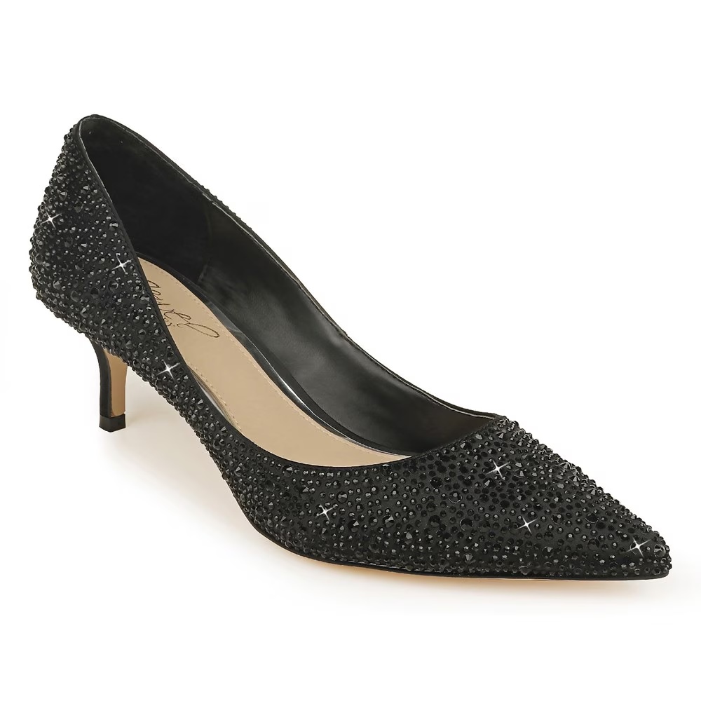 Туфли на каблуке Frenchie Jewel Badgley Mischka, black fabric