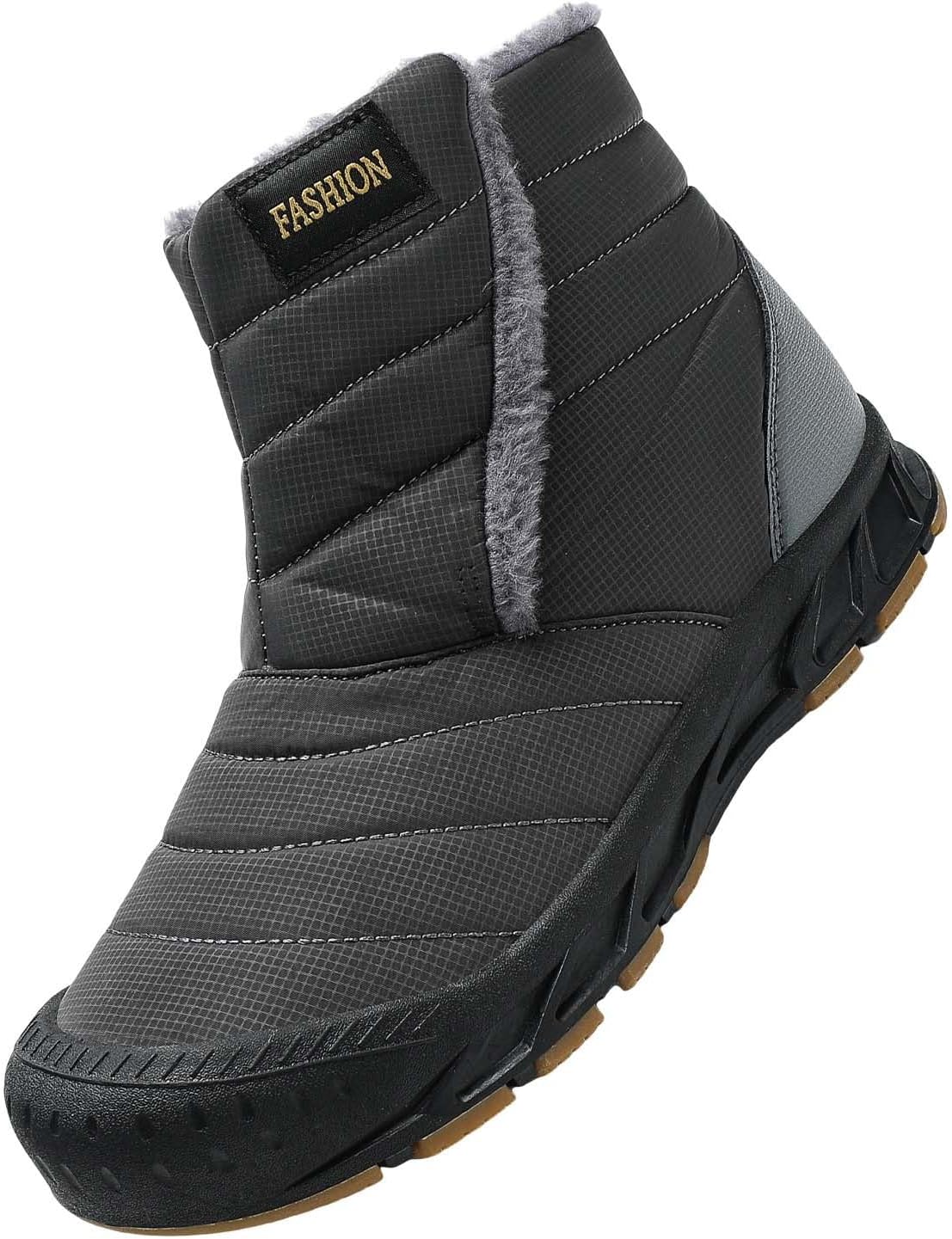 

Зимние ботинки на щиколотку для мужчин и женщин, высокие модные повседневные кроссовки с утеплителем, толстой резиновой подошвой, водонепроницаемые, для улицы Generic, серый