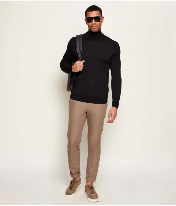 Шерстяная водолазка H-Helixon slim fit Boss, черный — фото 2