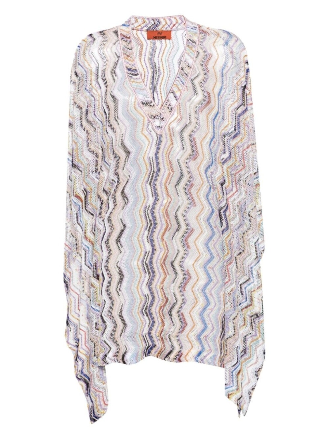 

Missoni кафтан с V-образным вырезом и узором шеврон, синий