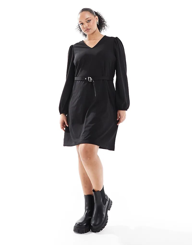 

Мини-платье с поясом черного цвета Vero Moda