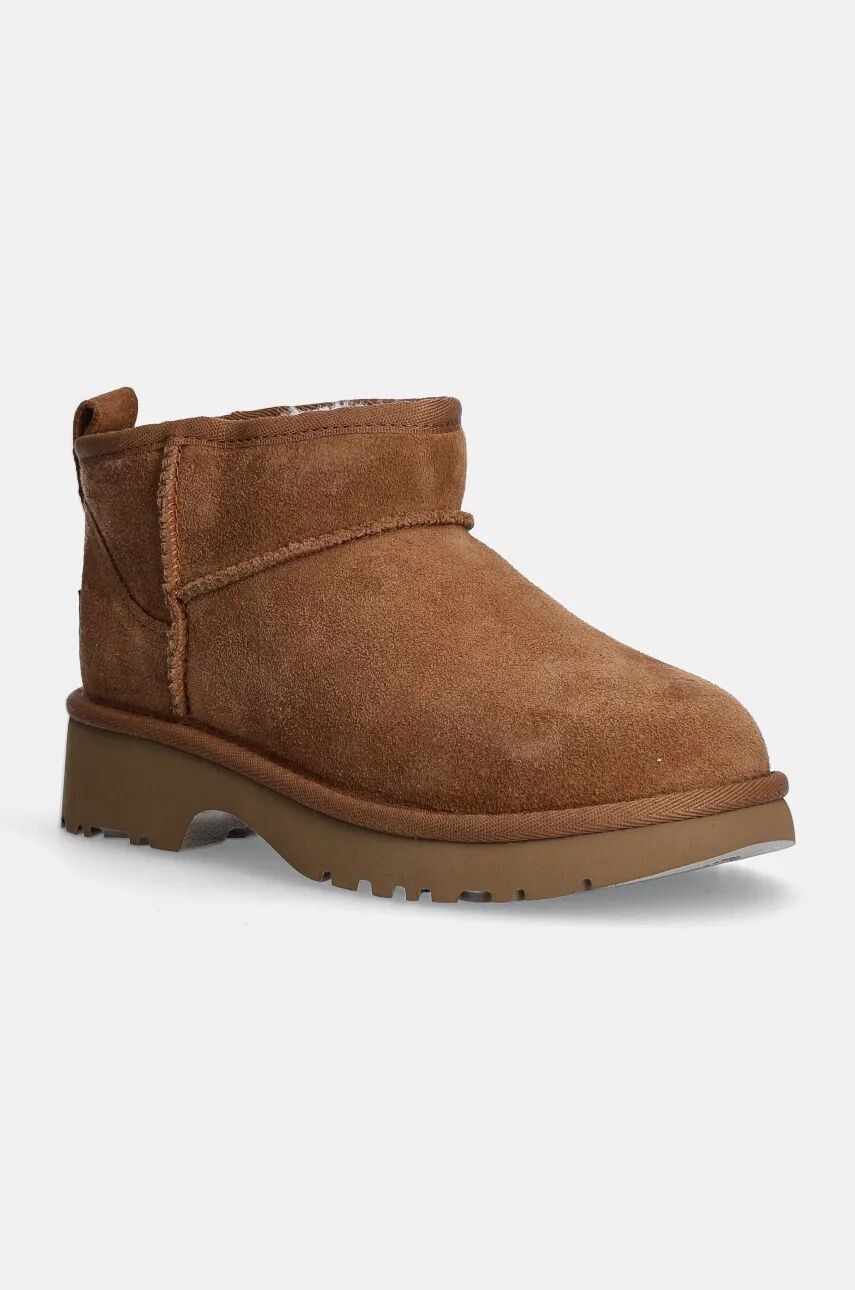 Детские зимние сапоги UGG KIDS CLASSIC ULTRA MINI NEW HEIGHTS, коричневый — фото 2