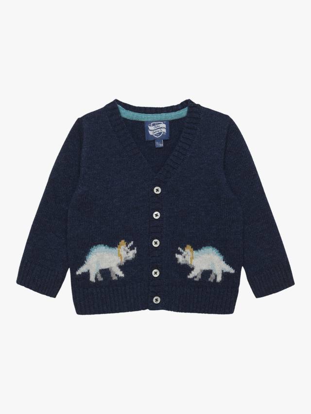 

Детский кардиган с динозавром из шерстяной смеси Trotters, Navy