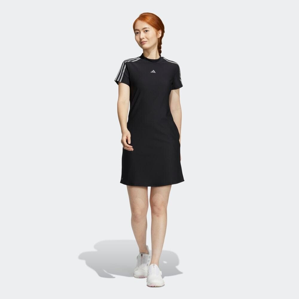 

Платье Adidas Three Stripes Short Sleeve Mock Neck Dress, черный