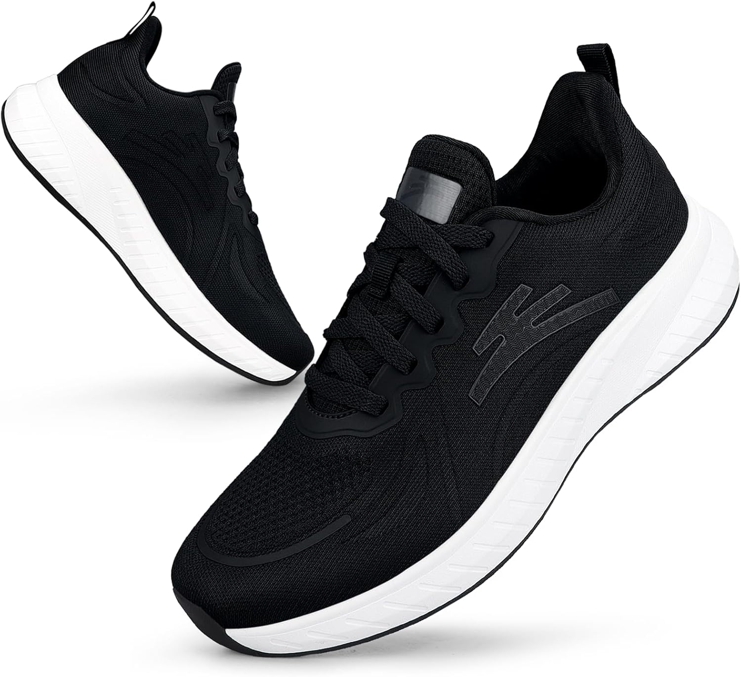 

Дышащие беговые кроссовки для мужчин, противоскользящие спортивные кроссовки для мужчин, легкие мужские кроссовки для ходьбы, занятий в спортзале, бега и тренировок Puweco, белый/черный