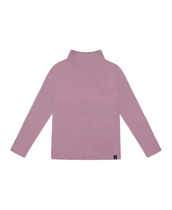 

Мягкий, очень мягкий ребристый топ с воротником-стойкой для девочек - для детей постарше. Deux Par Deux, фиолетовый