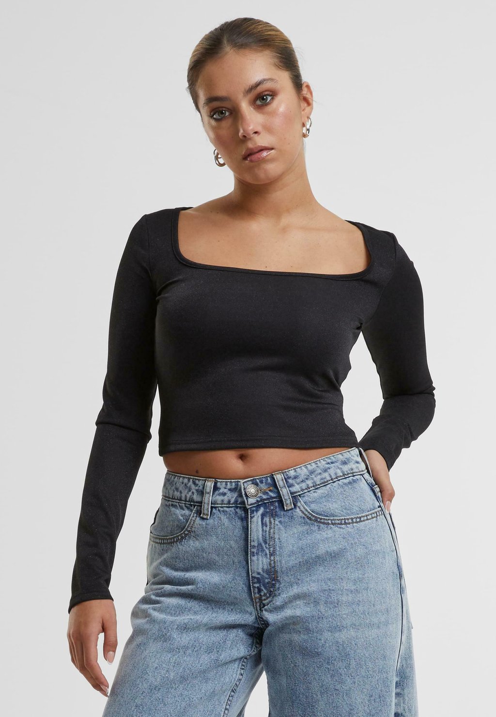 

Футболка с длинным рукавом SQUARE NECK Urban Classics, черный