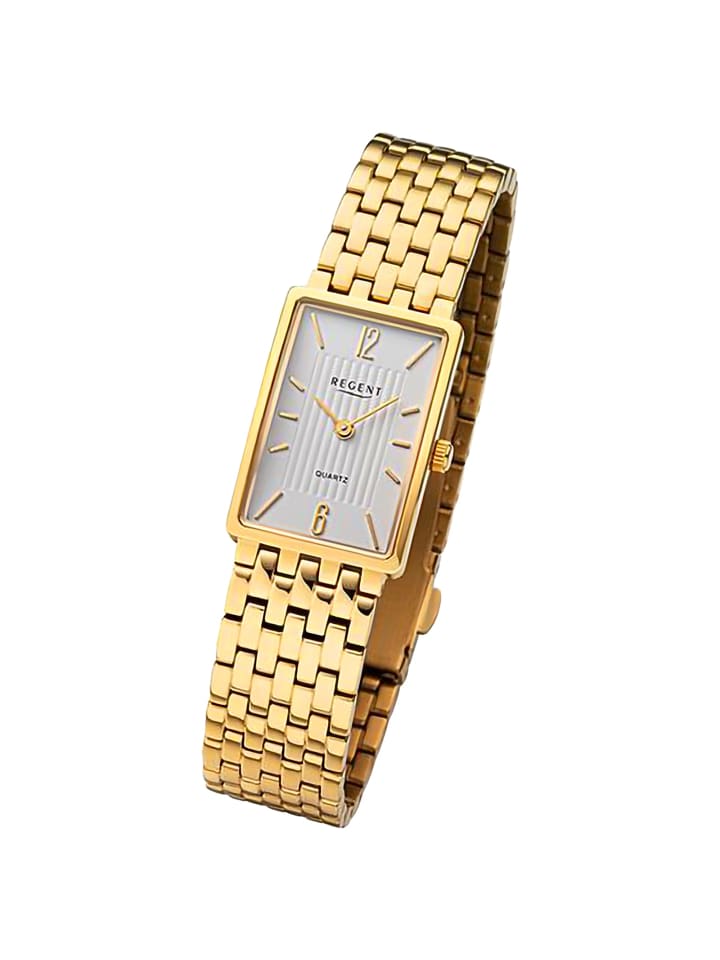 

Аналоговые наручные часы Regent, металлический браслет, золото, очень большой размер (примерно 20x29 мм)