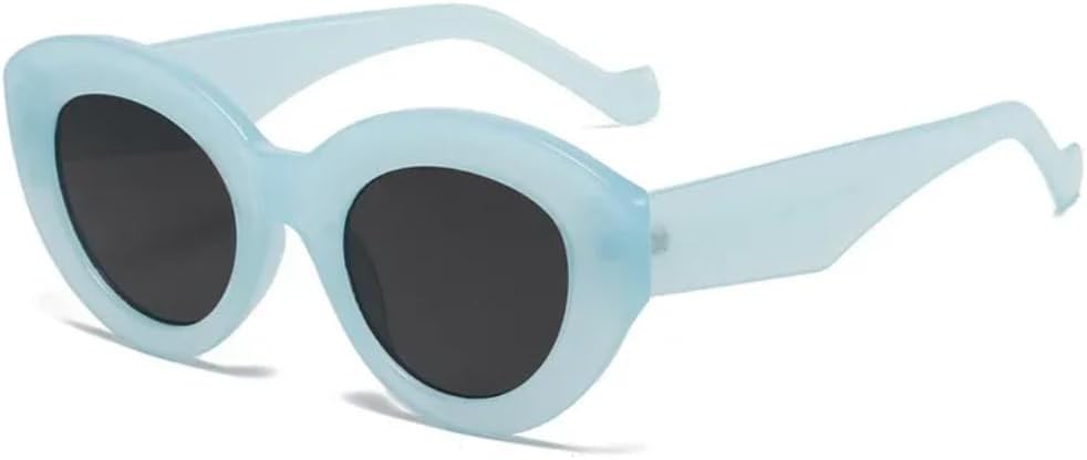 

Модные солнцезащитные очки большого размера «кошачий глаз» для женщин с зелеными полосками, ретро-очки с защитой от УФ-излучения для мужчин, трендовые овальные солнцезащитные очки SZVVBKK, C13 Blue Black