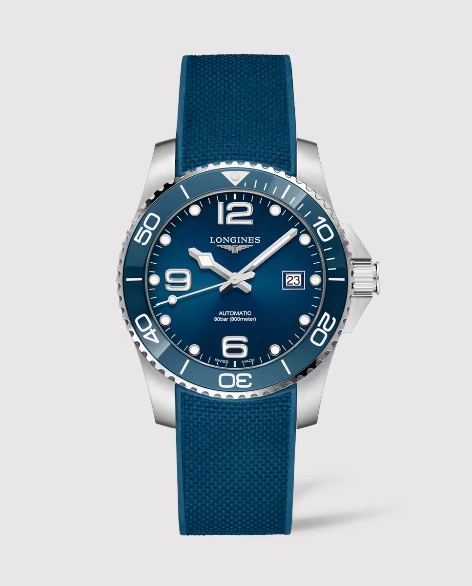 

Longines L3814969 Hydro Conquest Автоматические мужские часы из синего каучука