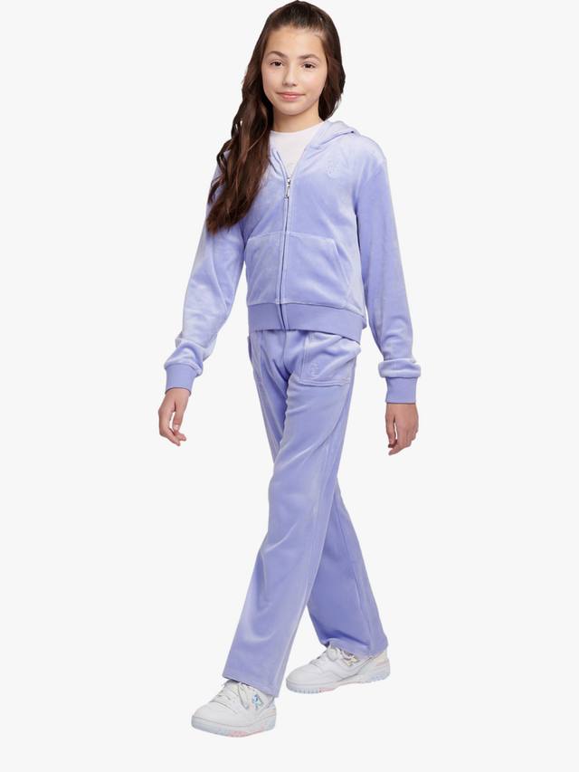 Детские велюровые тоновые широкие джоггеры Juicy Couture, Jacaranda — фото 2