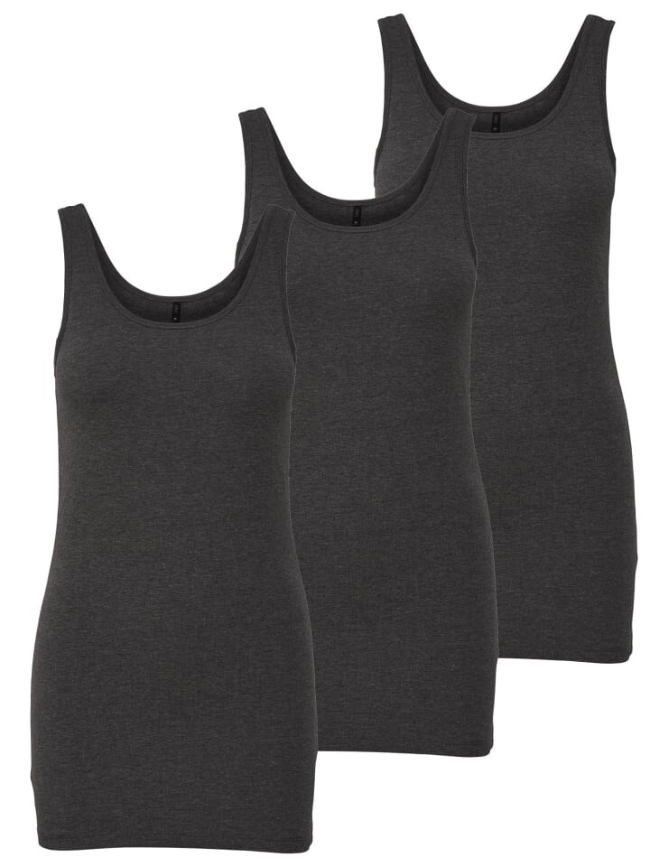 

Топ ONLY 3er Set New Long Tank, цвет grau (dark grey)