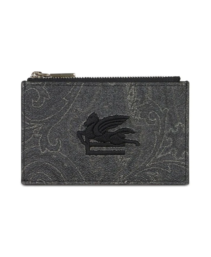 

Кошелек с узором пейсли и мотивом пегаса. Etro, черный