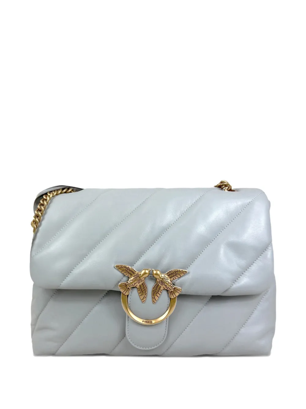 

Стеганая сумка на плечо с цепочкой Pinko, серый