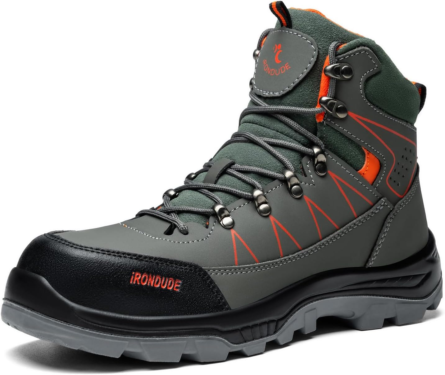 

Мужские ботинки IRONDUDE с стальным носком, противоскользящие, удобные, легкие, защитные ботинки, устойчивые к проколам, для промышленного строительства, светло-коричневый