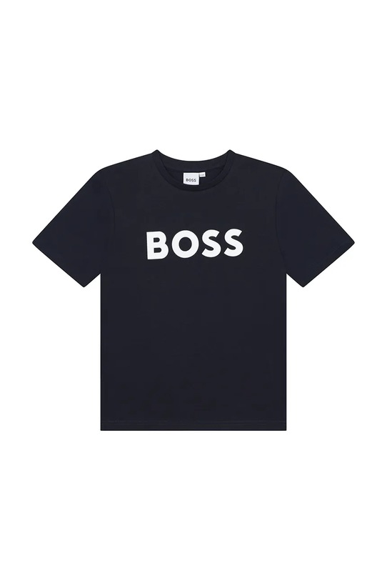 

Детская хлопковая футболка Boss, темно-синий