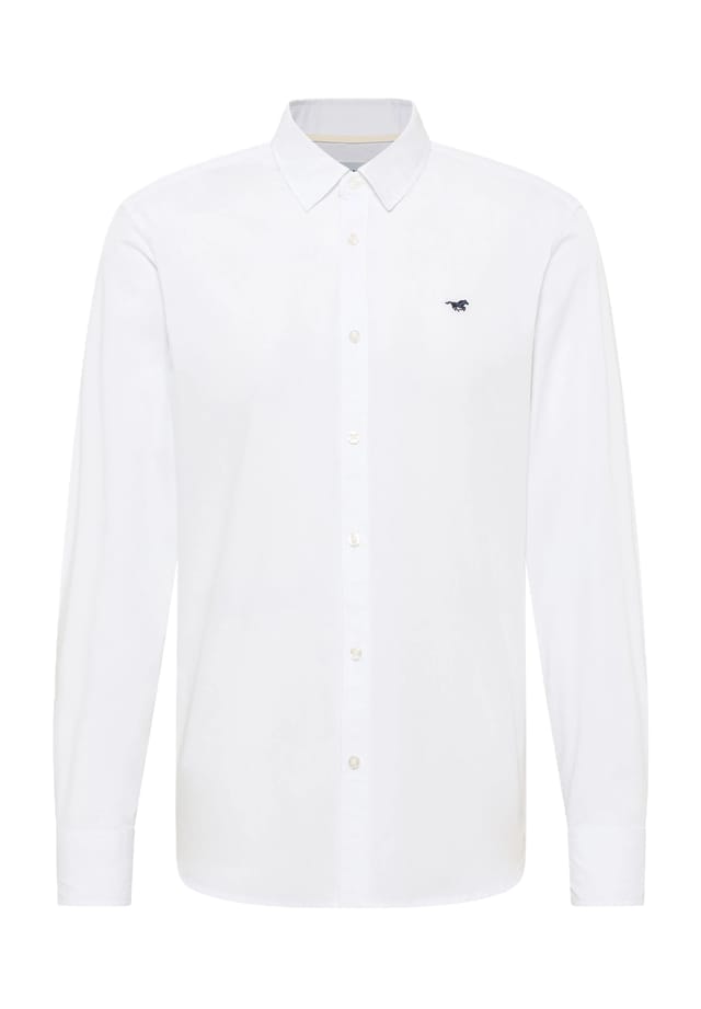 

Повседневная рубашка облегающего кроя с длинными рукавами и воротником-стойкой Mustang, цвет 2045 general whit