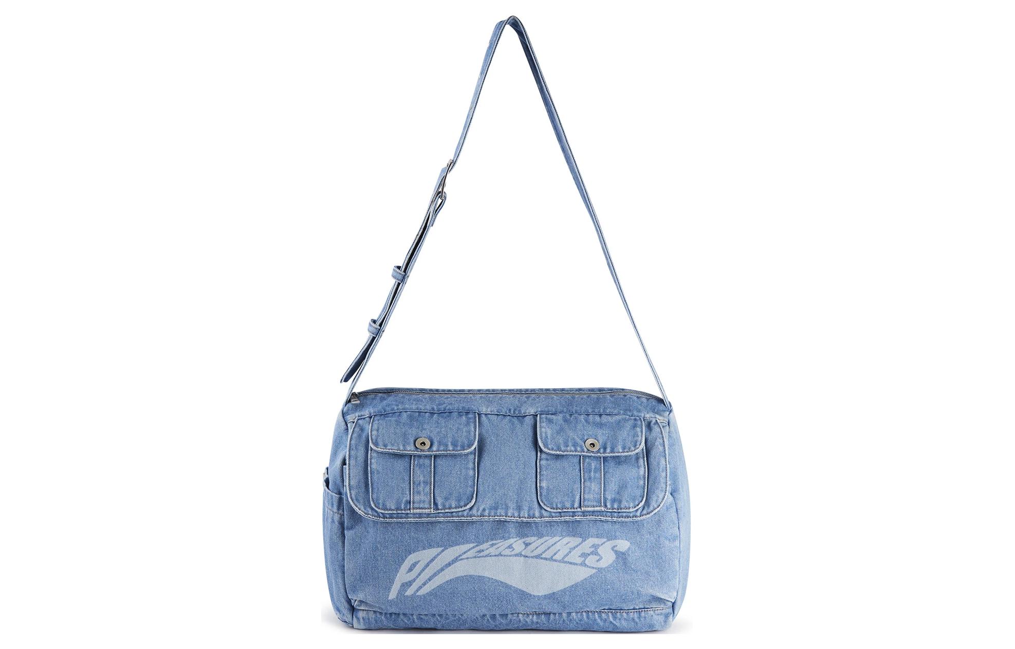 

LiNing Плечи сумка через плечо из джинсовой ткани унисекс синий джинсовый, Blue Denim Color