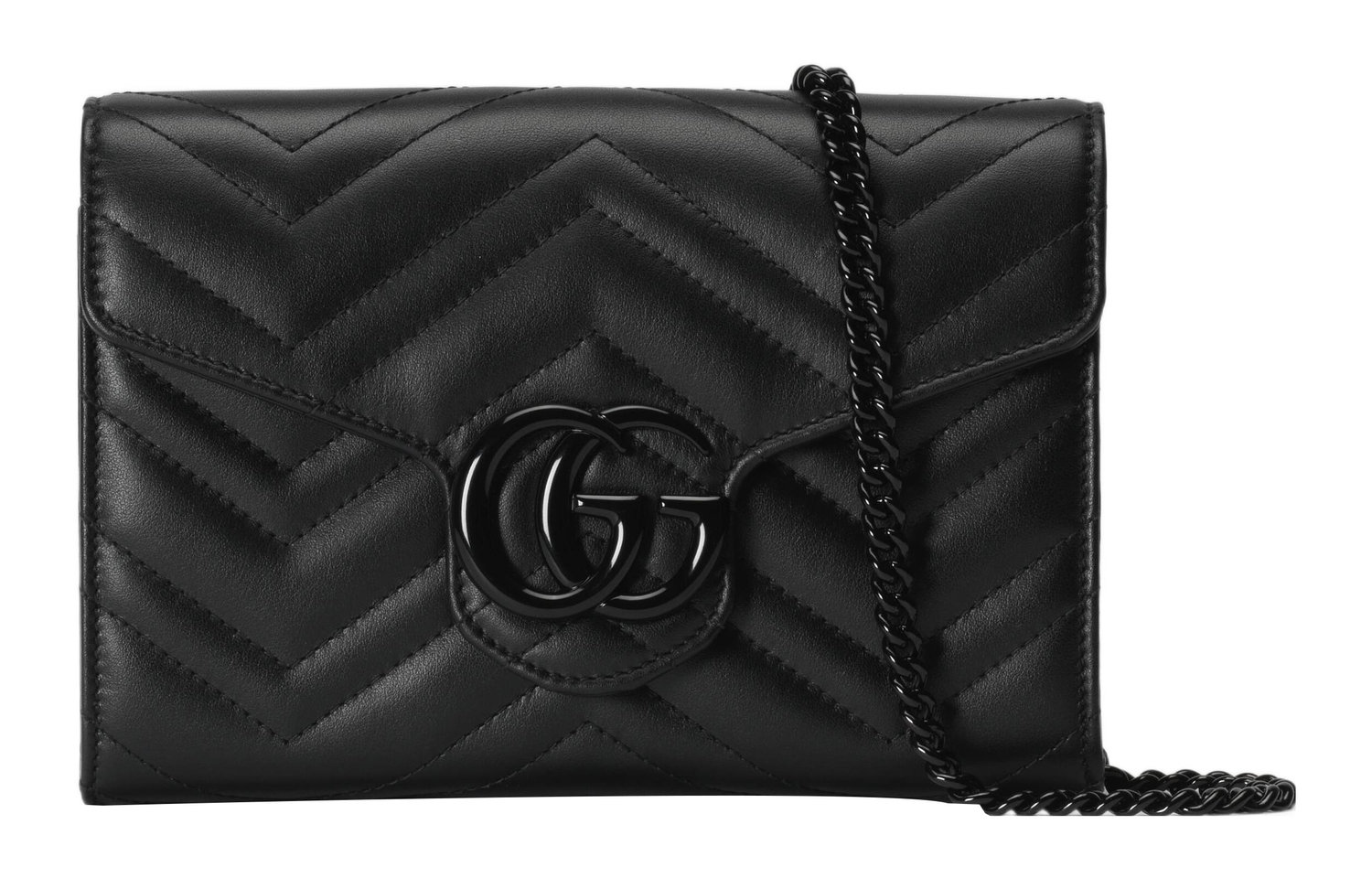 

GUCCI Сумка GG Marmont кожаная через плечо мини женская черная