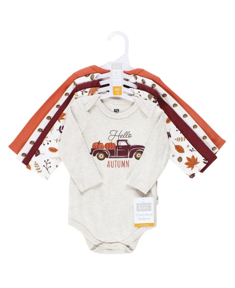 Мягкие хлопковые боди с длинными рукавами, комплект из 5 штук Hudson Baby, мультиколорcoloкрасный — фото 2