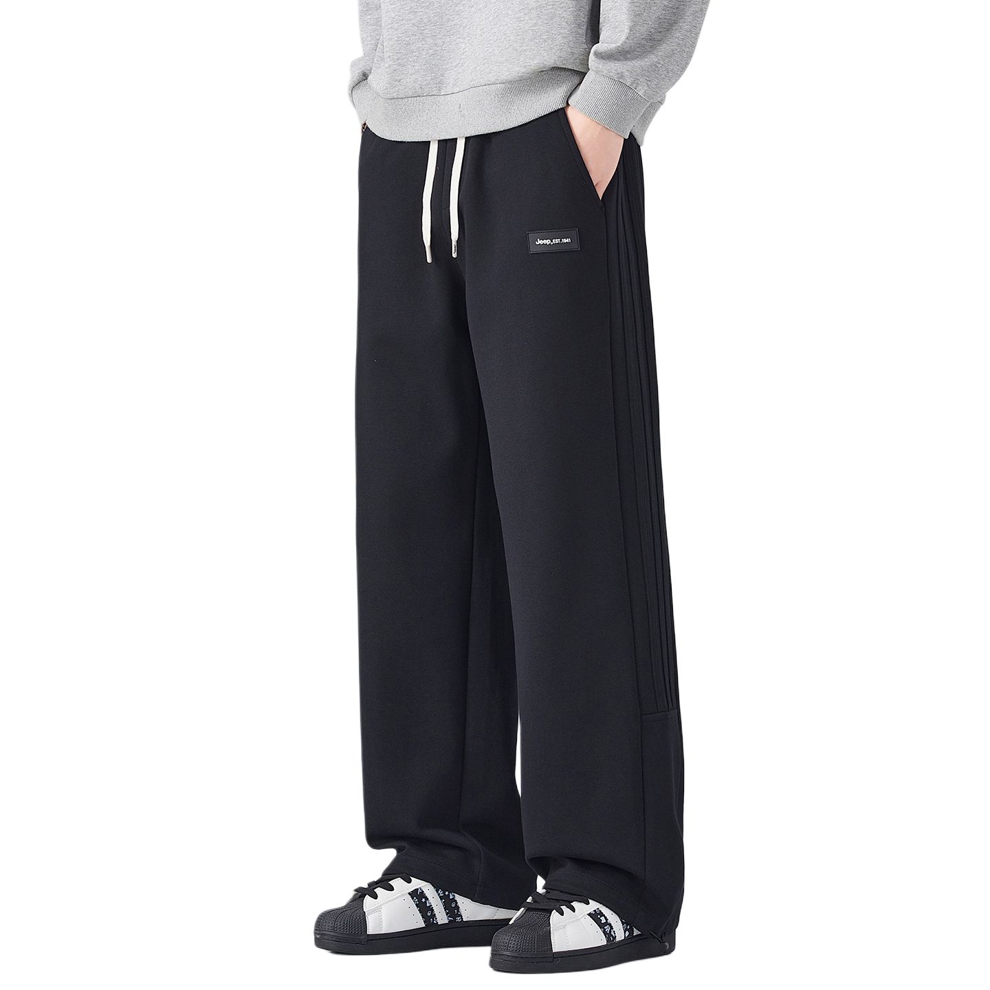 

Повседневные брюки Unisex Moderate Straight Fit Jeep, черный
