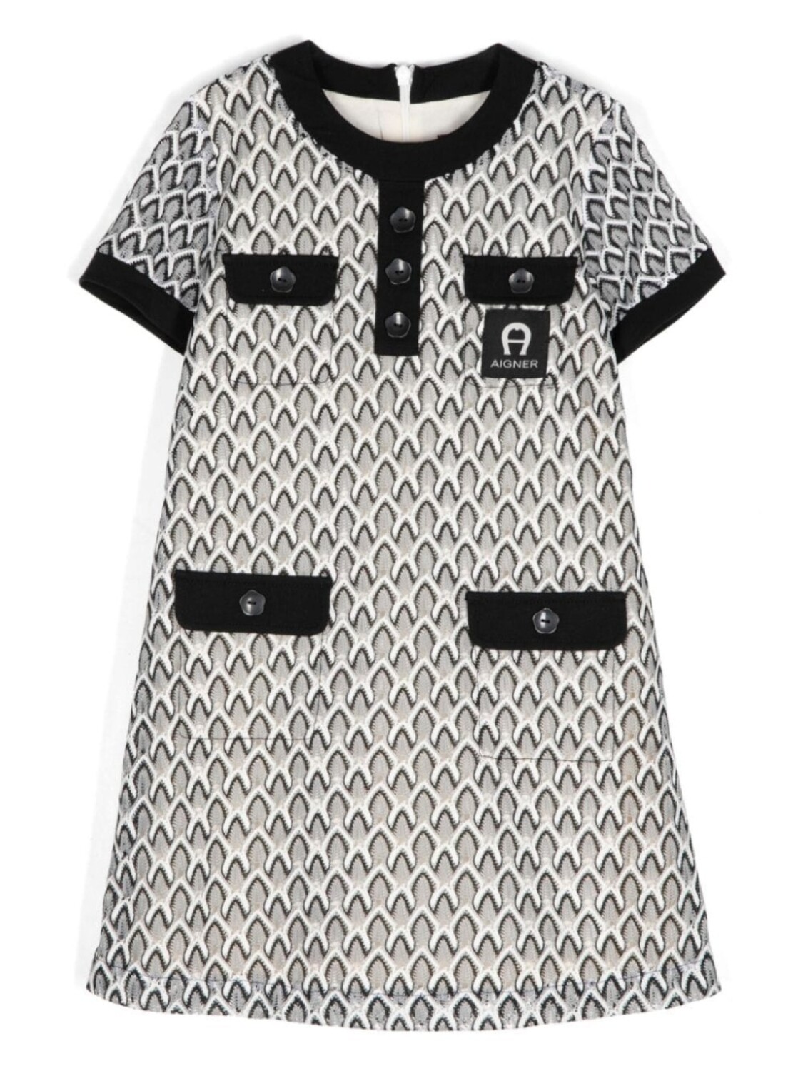 

Aigner Kids тканое платье с логотипом, черный