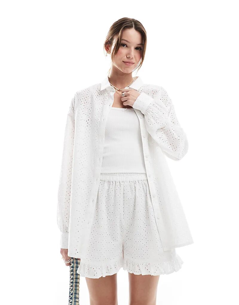 

Рубашка Miss Selfridge с вышивкой белого цвета