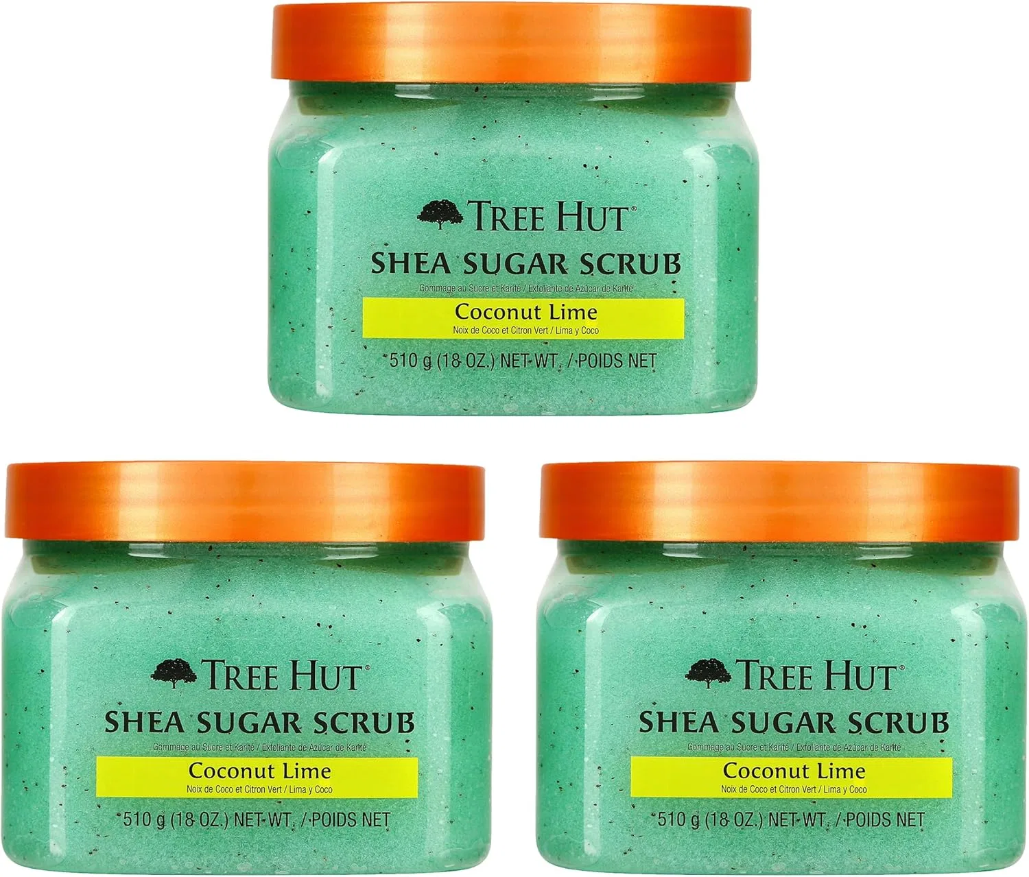 Скраб для тела с маслом ши и кокосом Tree Hut Coconut Lime, 3 шт., 18 унций