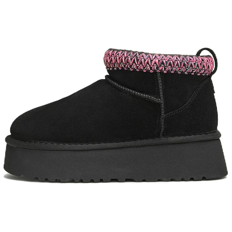 Короткие женские зимние сапоги до середины голени TATA, Black (Faux Wool-Lined)