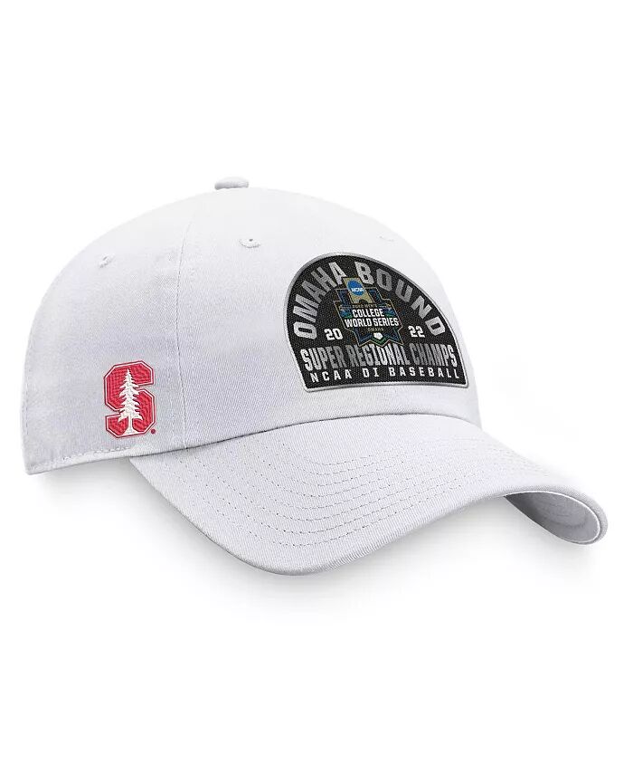 

Мужская белая бейсболка Stanford Cardinal 2022 NCAA для мужчин, чемпионов по бейсболу Super Regional Champions, регулируемая кепка для раздевалки Top of the World