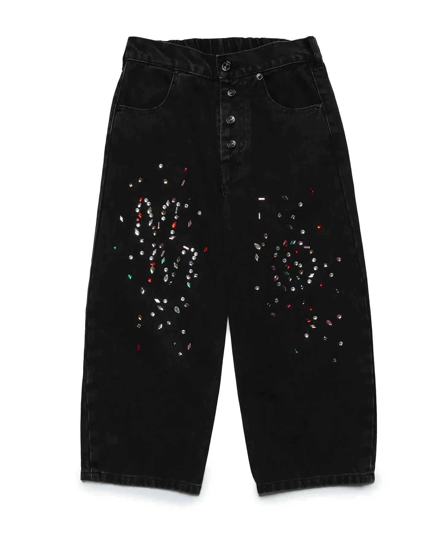 MM6 Maison Margiela Детские и подростковые широкие джинсовые брюки с бисером — фото 3