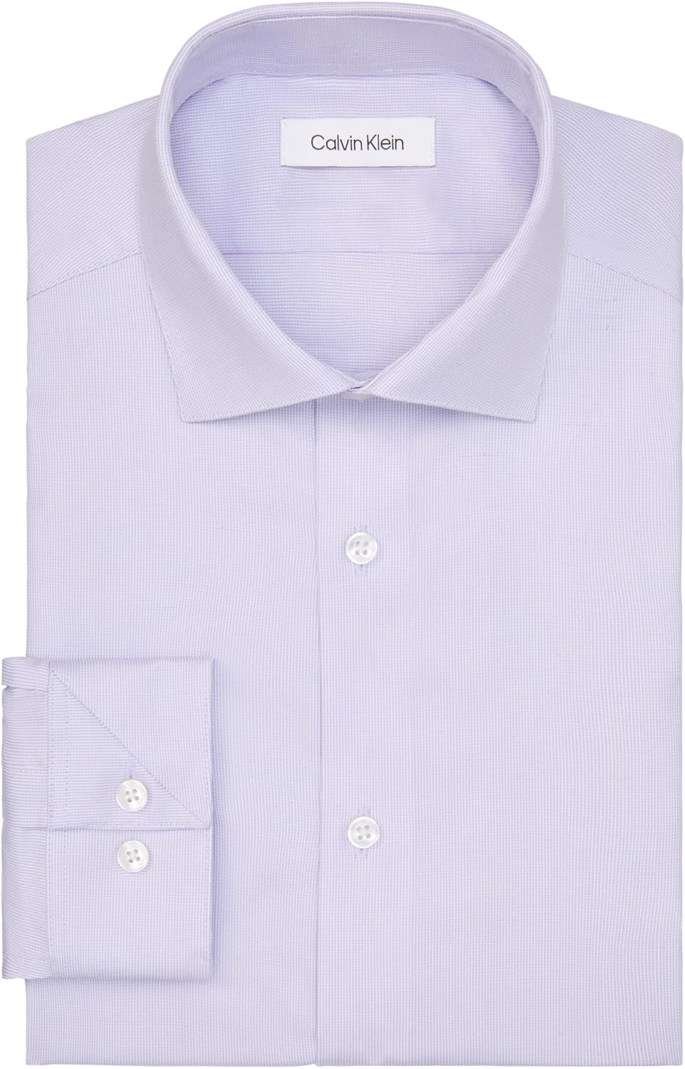 Мужская рубашка Calvin Klein, облегающая, нескользящая, однотонная, Soft Lilac — фото 3