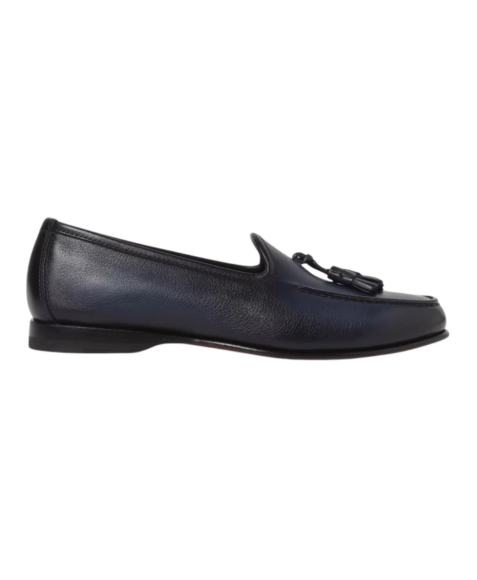 

Кожаные лоферы без шнуровки Santoni, синий