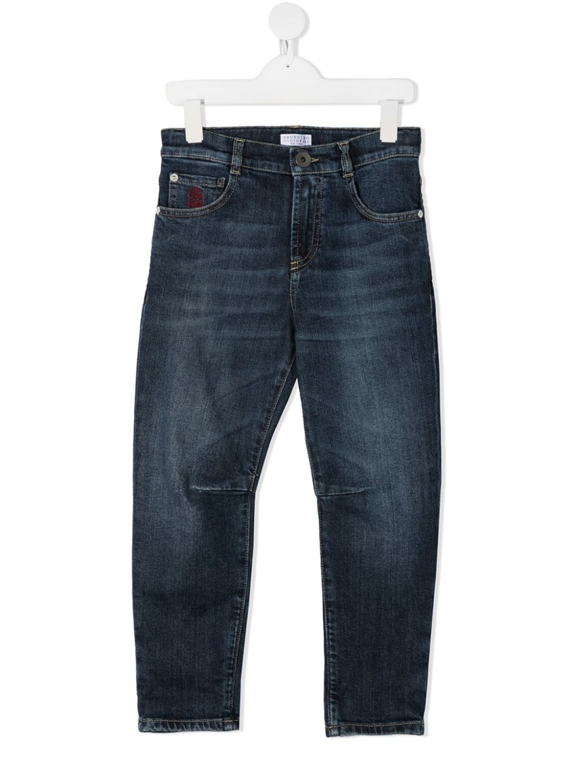 

Brunello Cucinelli Kids джинсы из вареного денима, синий