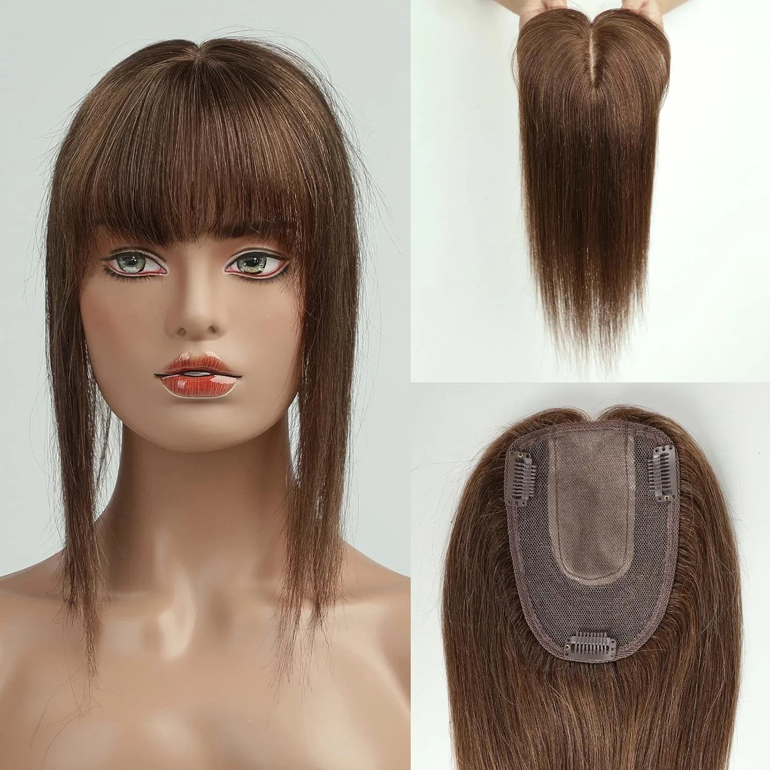 Женский накладной шиньон с челкой из натуральных волос HAIRCUBE, 14 дюймов, 40 г Haircube
