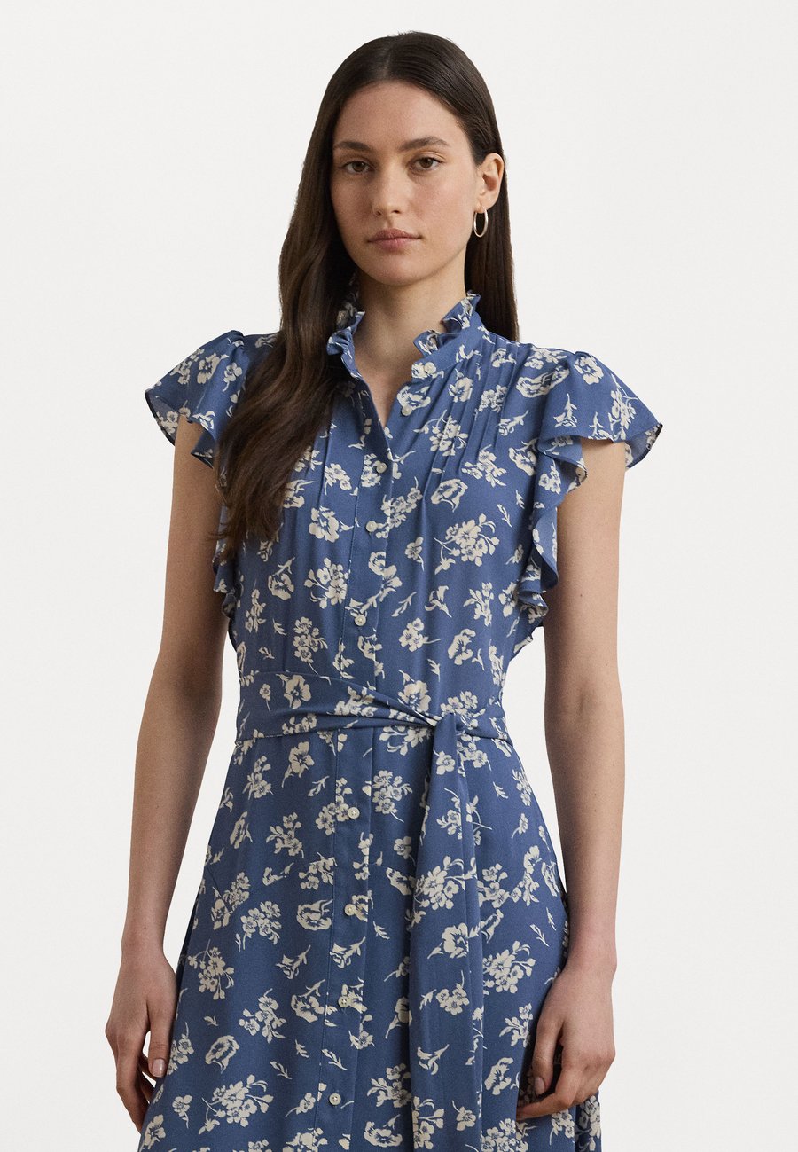 

Платье Lauren Ralph Lauren Floral Belted Georgette Shirtdress, Blue/White/Blue