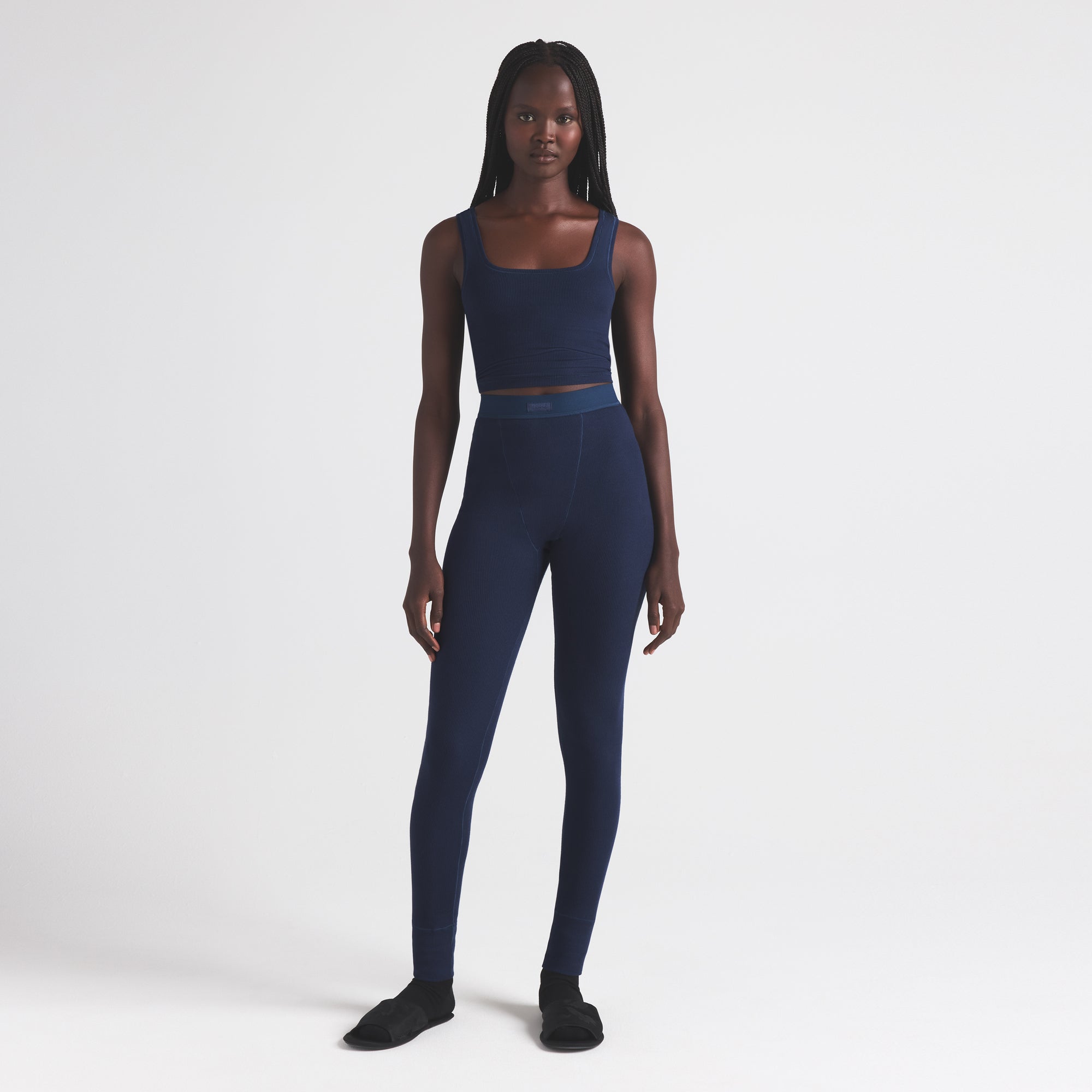 

Танк топ SKIMS COTTON RIB, цвет navy