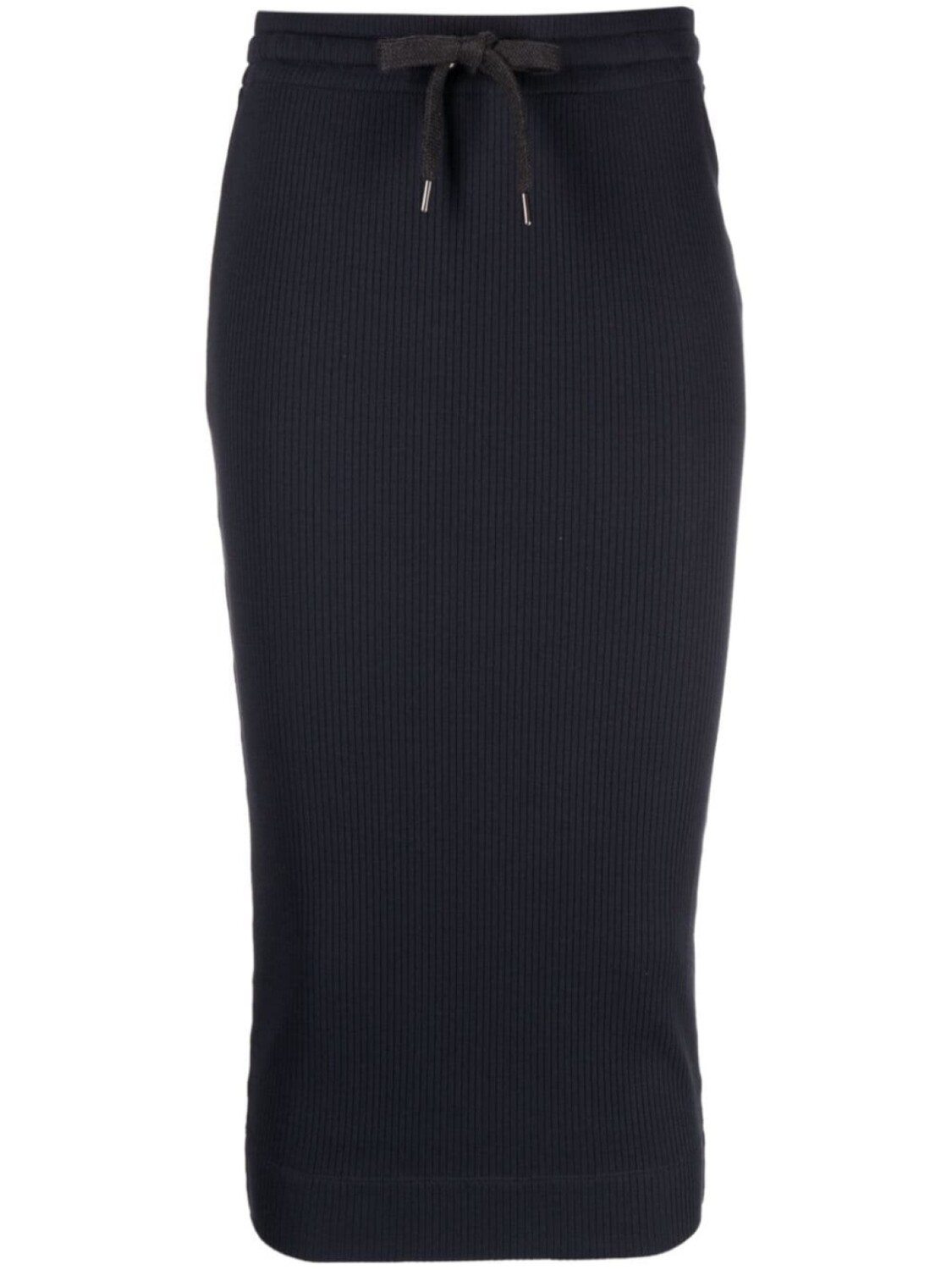 

Brunello Cucinelli юбка миди в рубчик с кулиской, синий